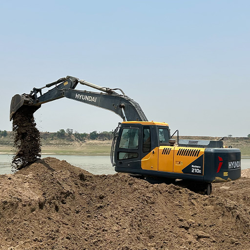 R210E excavator suited for Sand Mining
