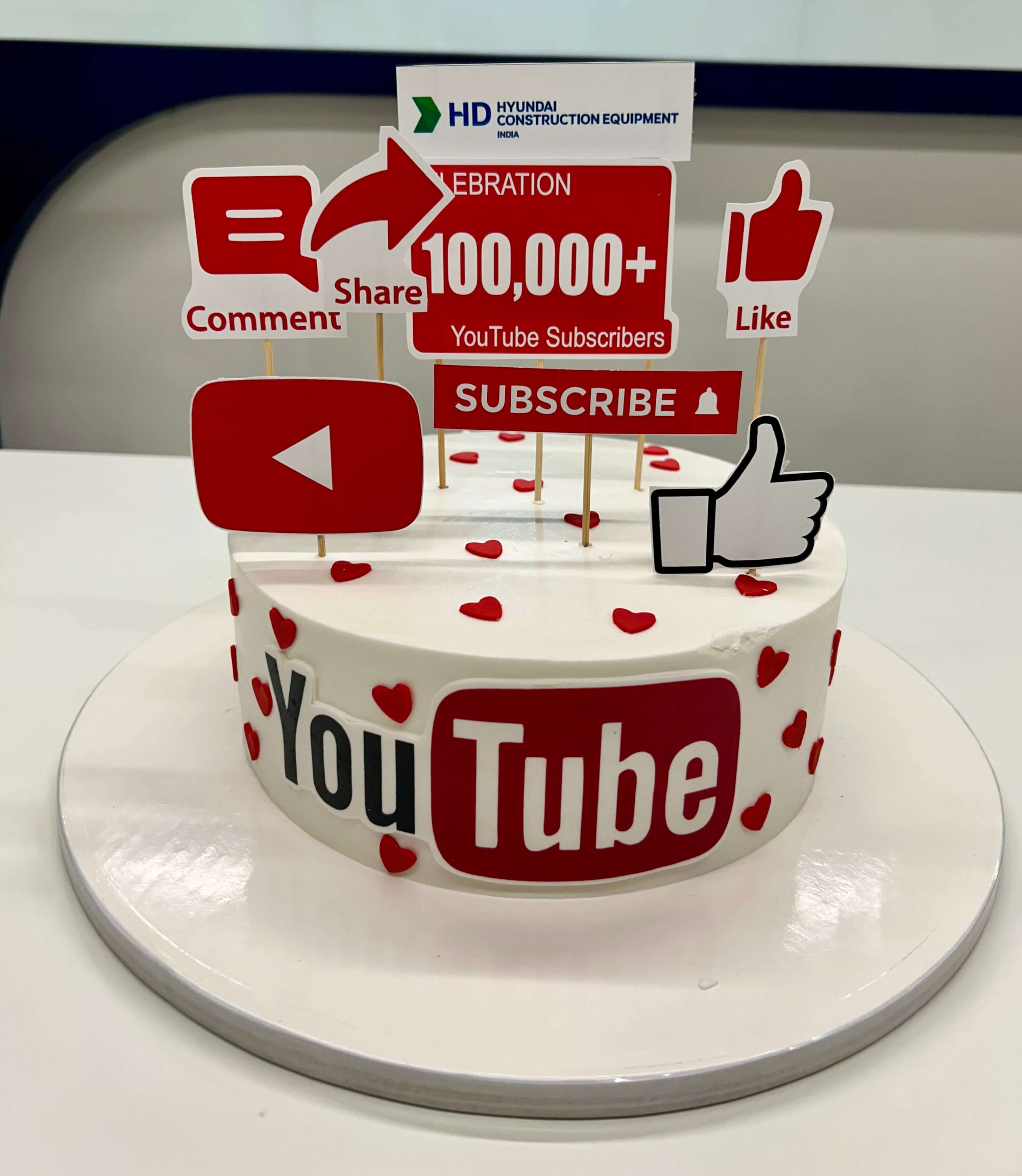 YouTube Silver Play Button Cake