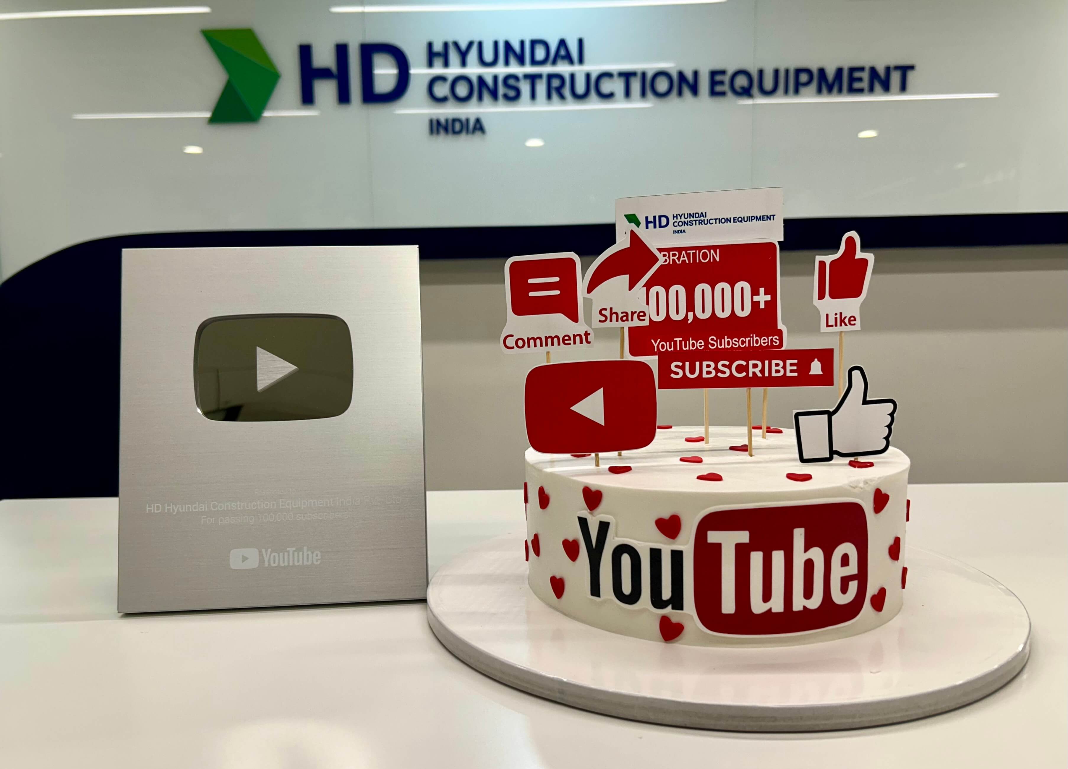 YouTube Silver Play Button and Cake