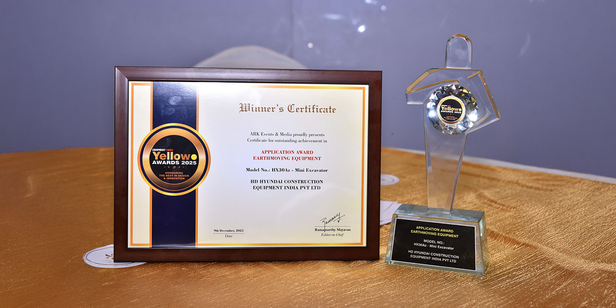 HD CE India’s HX30Az Mini Excavator Wins Yellow Dot Award 2025